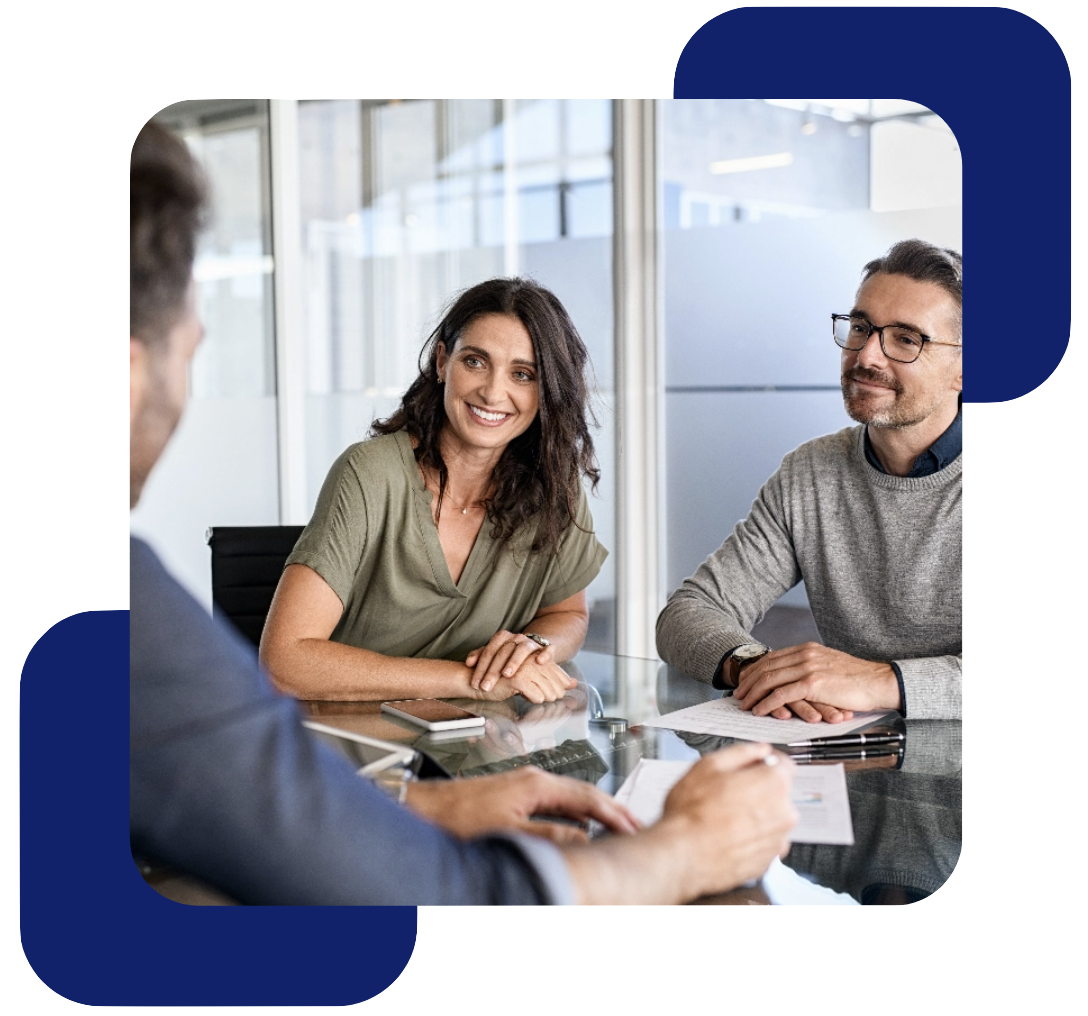 Meeting in modern looking office building